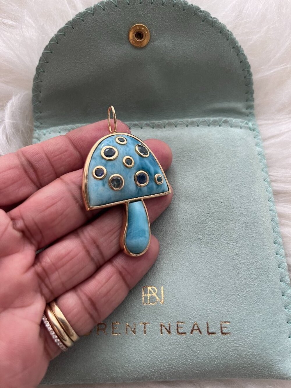 Brent Neale Large Mushroom Pendant in 18K Yellow Gold